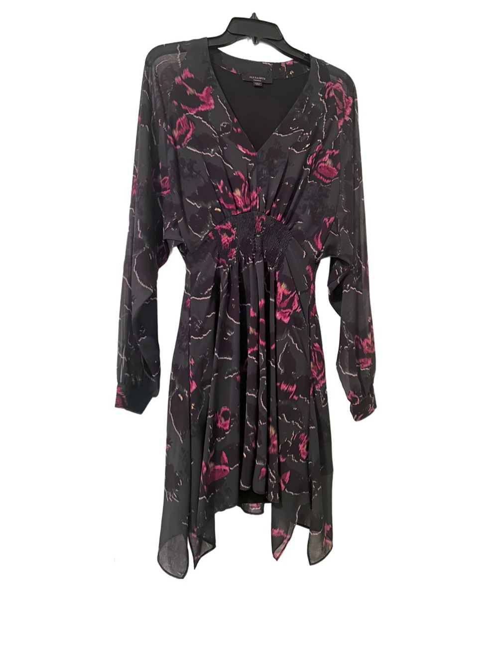 AllSaints Nichola dress Black and Red Floral Dress NWOT